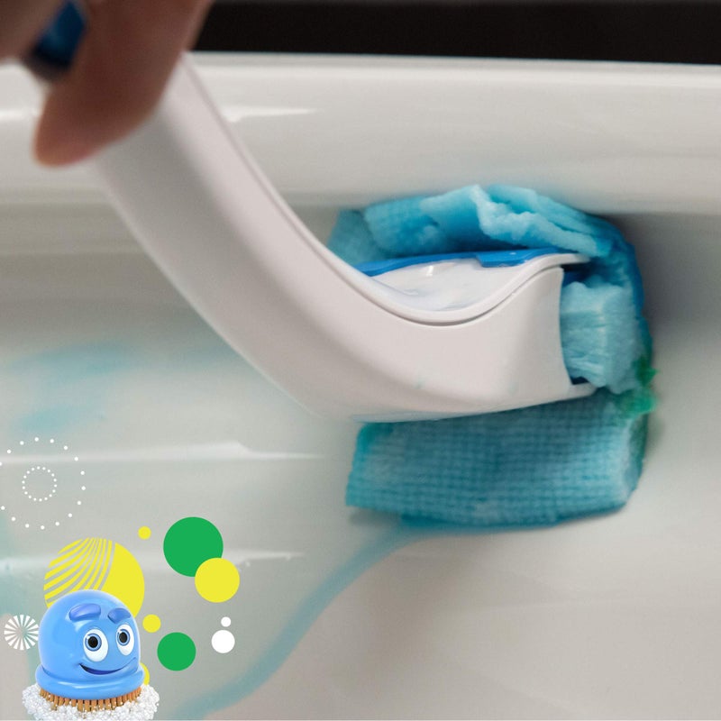 Scrubbing Bubbles Toilet Bowl Brush and Holder with Cleaner Refill Pads, Fresh Brush Toilet Wand Starter Kit, Cleans Limescale & Fights Odors, Citrus Scent, 1 Wand + 4 Refills + 1 Stand - Image 5